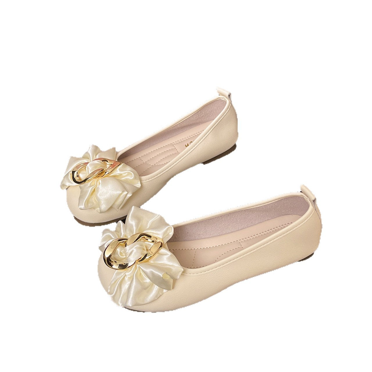 Damen Ballerinas mit schimmerndem Schleifen-Detail und eleganter Schnalle EB