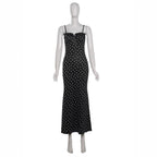 Damen Maxikleid mit Rüschen und Punkten R&B