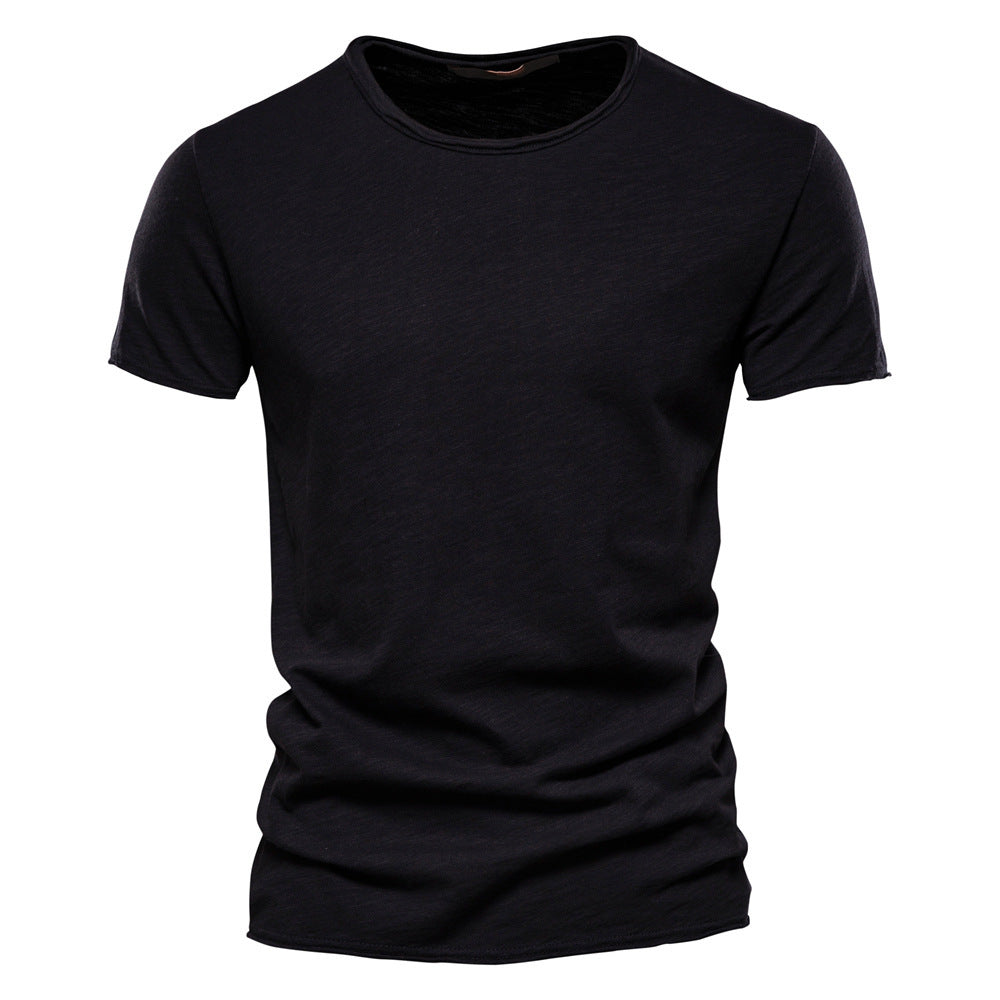 Herren nan leichtes Baumwolljersey Kurzarmshirt mit V-Ausschnitt und schmaler Passform R&B