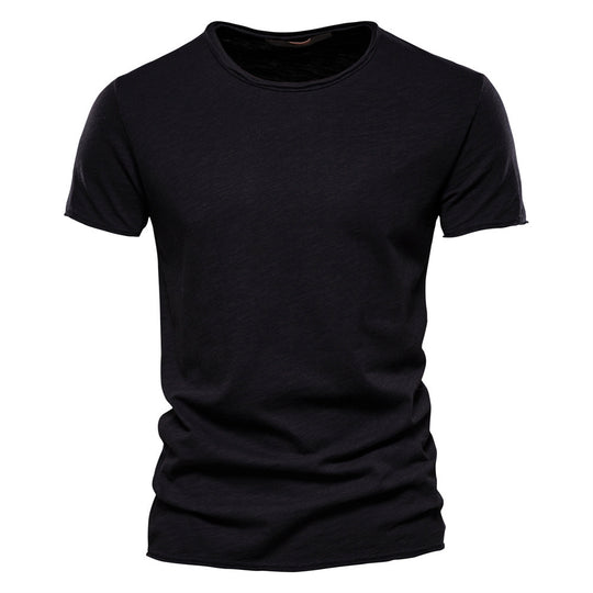 Herren nan leichtes Baumwolljersey Kurzarmshirt mit V-Ausschnitt und schmaler Passform R&B