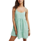 Damen Sommerliches Kurzkleid mit verstellbaren Trägern und Rüschensaum R&B