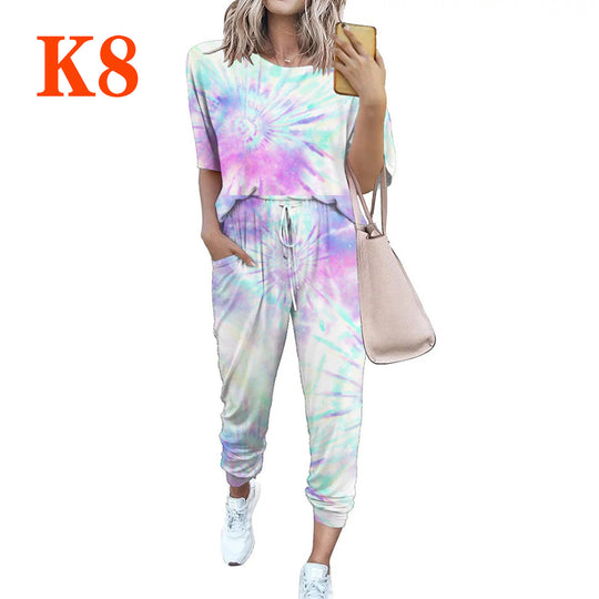 Damen Leichter Freizeit-Jumpsuit mit einem auffälligen Batik-Muster und praktischen Taschen R&B