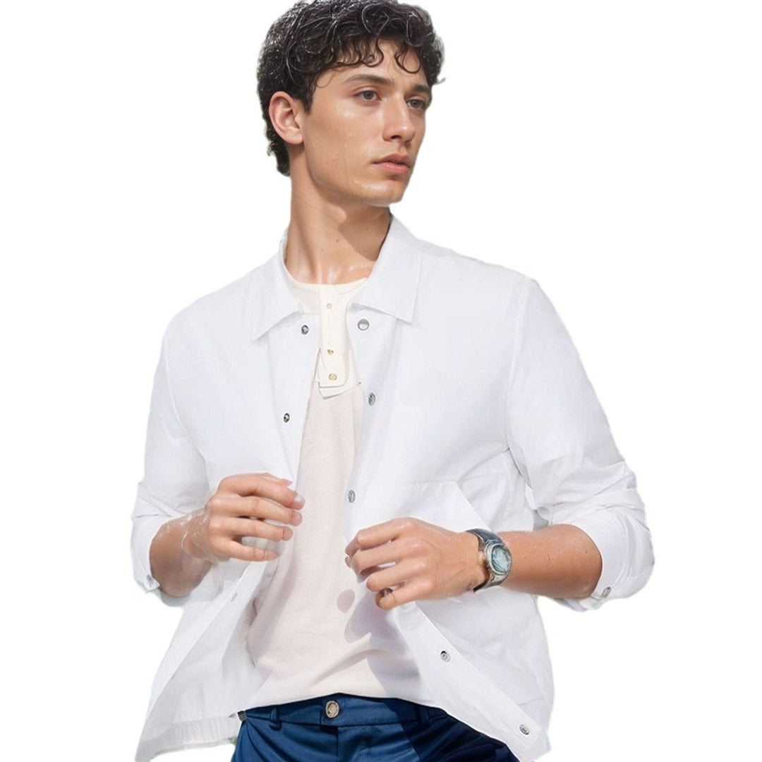 Herren multifunktionale Sommerjacke mit Druckknopfverschluss und atmungsaktiven Einsätzen R&B