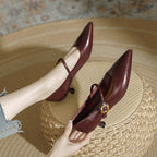 Damen elegante Riemchen-Pumps mit moderner Schnalle