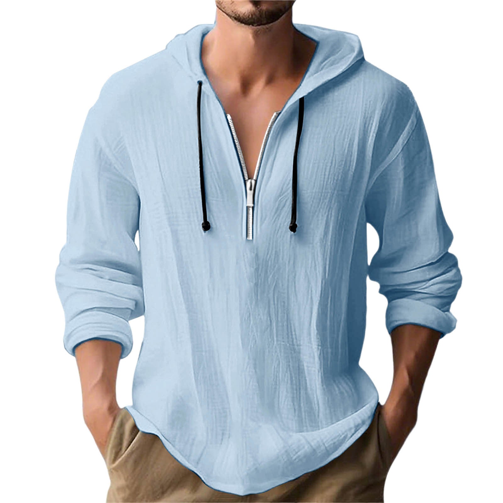 Herren lässiger Kapuzenpullover mit Reißverschluss R&B