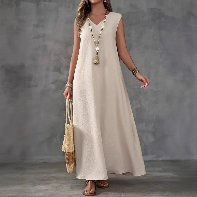 Damen Maxikleid mit schickem V-Ausschnitt und seitlichen Schlitzen R&B