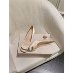 Damen elegante High Heel Pumps mit modischer Schnallenverzierung R&B