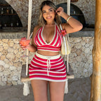 Damen gestricktes Zweiteiler Set R&B