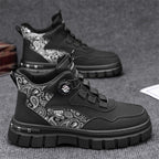 Damen Hochwertige High-Top Sneakers mit Paisleymuster und praktischen Schnellschnürsystem R&B