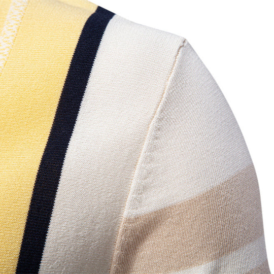 Herren stylisches Poloshirt mit modernen Farbstreifen R&B