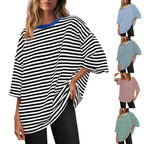 Damen Übergrößen T-Shirt mit Streifenmuster R&B