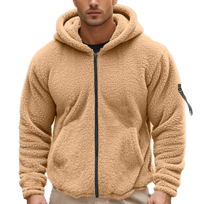 Herren Fleece-Hoodie mit kängurutasche und robustem Reißverschluss R&B