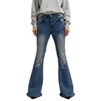 Damen Flared Jeans mit hohem Bund und eleganten Nahtdetails