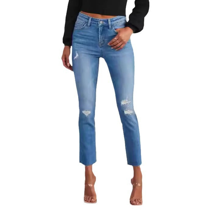 Damen zeitlose Jeans im modernen Schnitt mit cropped Bein R&B