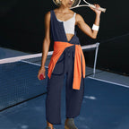 Damen sportlicher Jumpsuit mit asymmetrischem Schnitt und praktischem Knopfdetail R&B