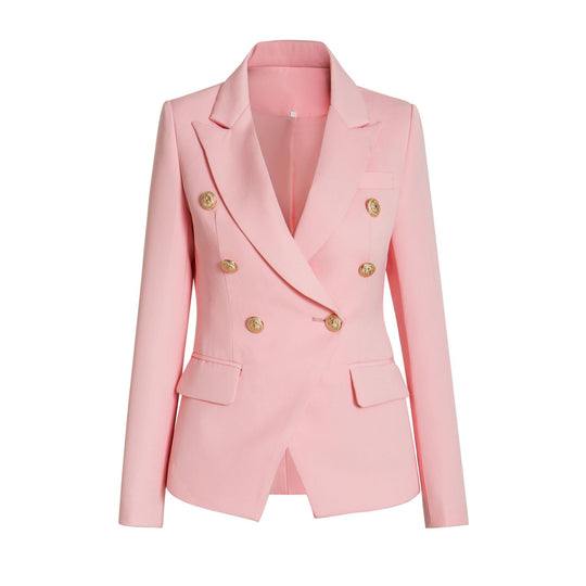 Damen Elegante Doppelreihige Blazerjacke mit goldenen Knöpfen R&B