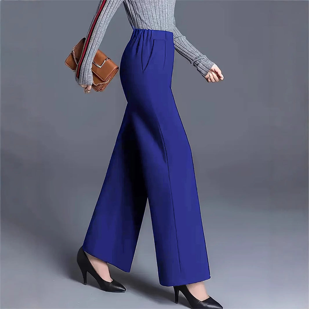 Damen Hochtaillierte Palazzo-Hose mit seitlichen Falten R&B