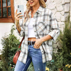 Damen Karierte Freizeitbluse R&B