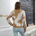 Damen lässiger Strickpullover mit modernem Muster R&B