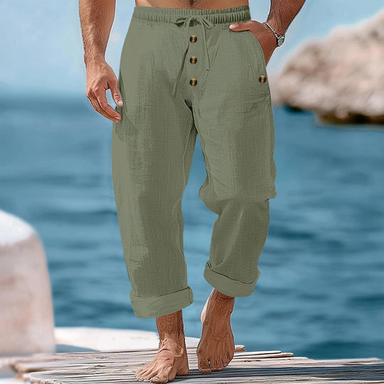 Herren lockere Strandhose mit verstellbarem Kordelzug und praktischen Seitentaschen R&B