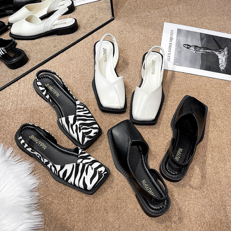 Damen Elegante Riemchen-Sandalen mit quadratischer Zehenpartie und flexibler Sohle R&B