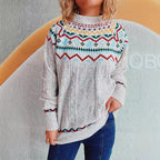Damen Grobstrickpullover mit festlichem Muster und modernem Zopfdessin R&B