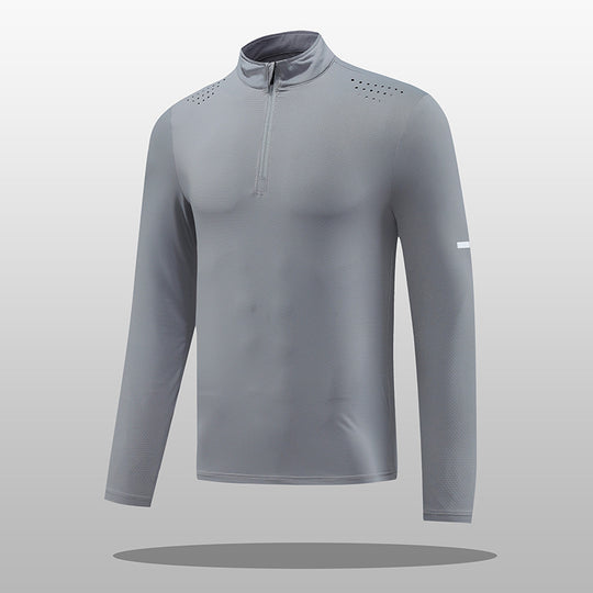Herren Funktions-Langarmshirt mit Reißverschluss und atmungsaktivem Material R&B
