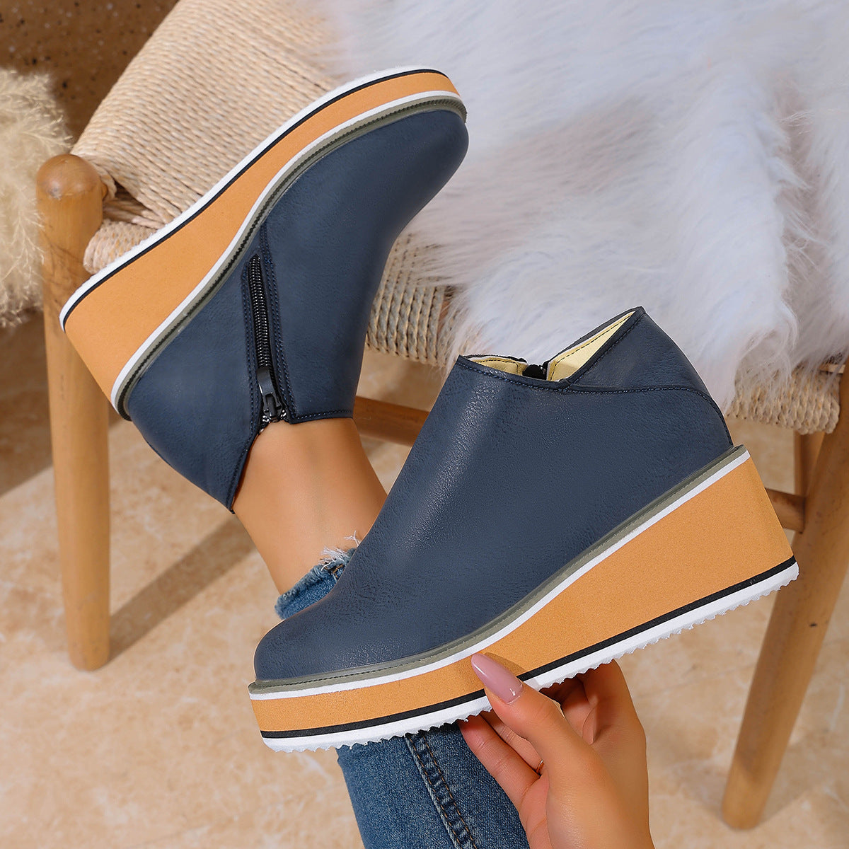 Damen Wedge-Sandaletten mit elegantem Absatz und rutschfester Sohle R&B