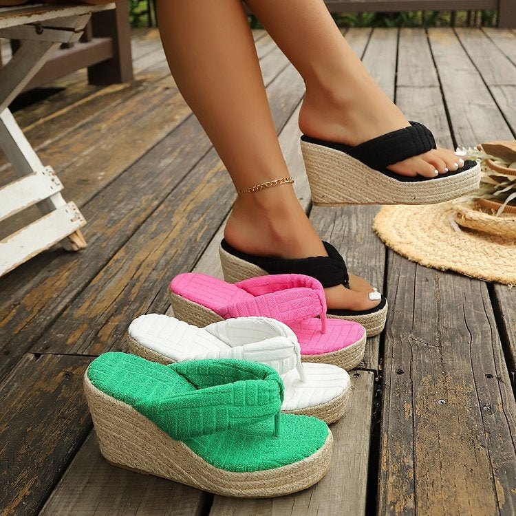 Damen Glamouröse Wedge-Pantoletten mit weich gepolsterter Sohle R&B