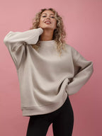 Damen Oversized Sweatshirt mit lässigem Schnitt und hohen Bündchen R&B