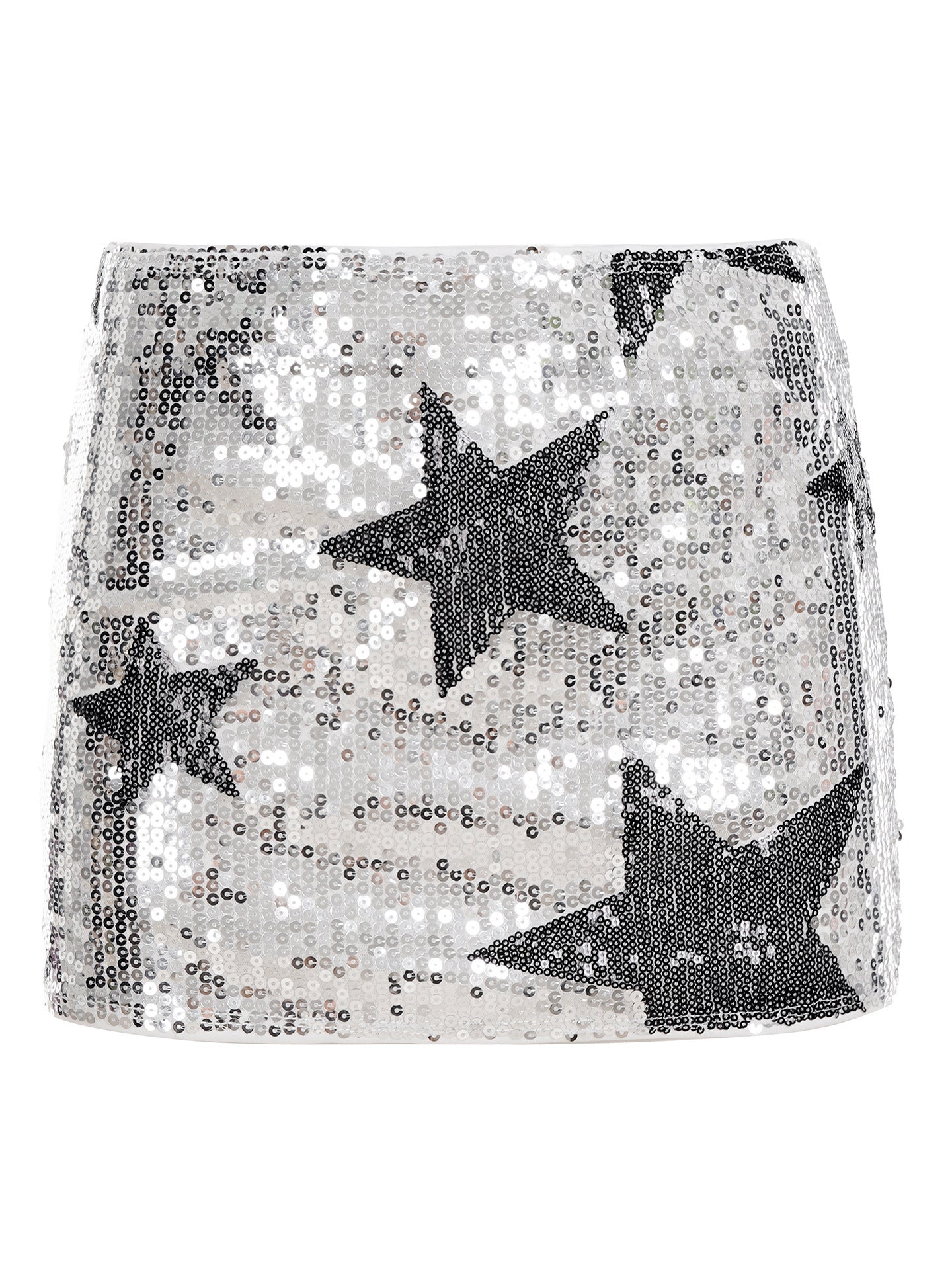 Damen Glitzernder Minirock mit Sternen und funkelnden Pailletten R&B