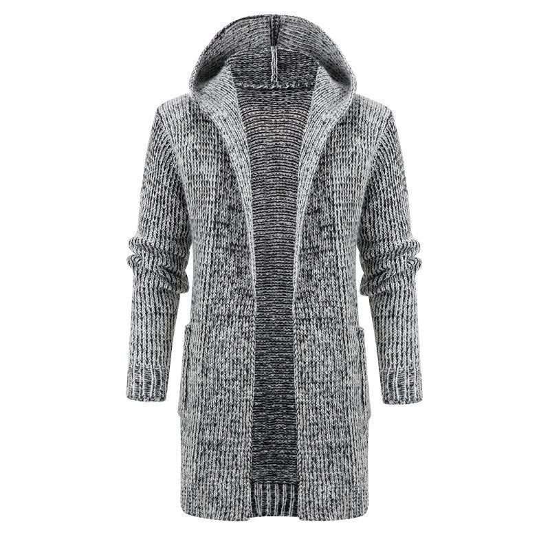Damen Strickjacke mit Kapuze und seitlichen Taschen