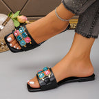 Damen Glamouröse Riemchen-Sandalen mit dekorativen Strasssteinen R&B