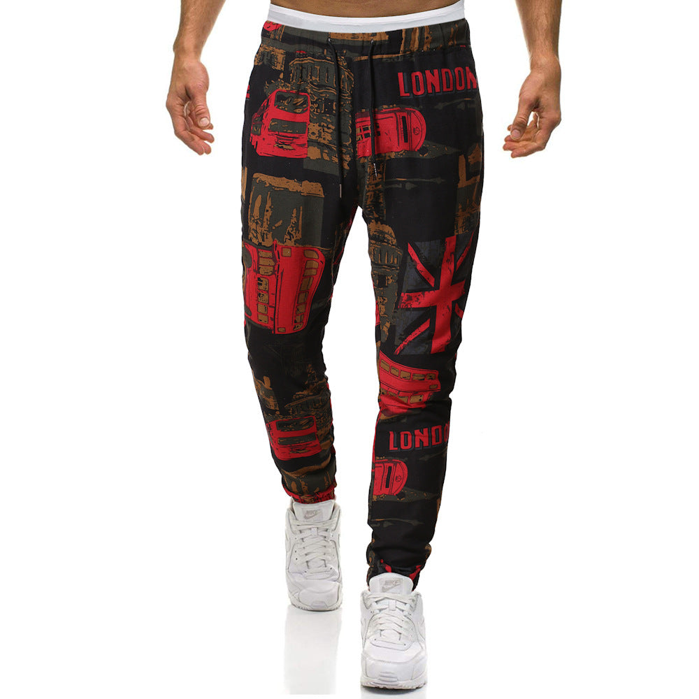 Herren Cargohose mit urbanem Print und elastischem Bund R&B