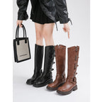 Damen Modische Stiefel mit verstellbaren Schnallen und robuster Sohle R&B