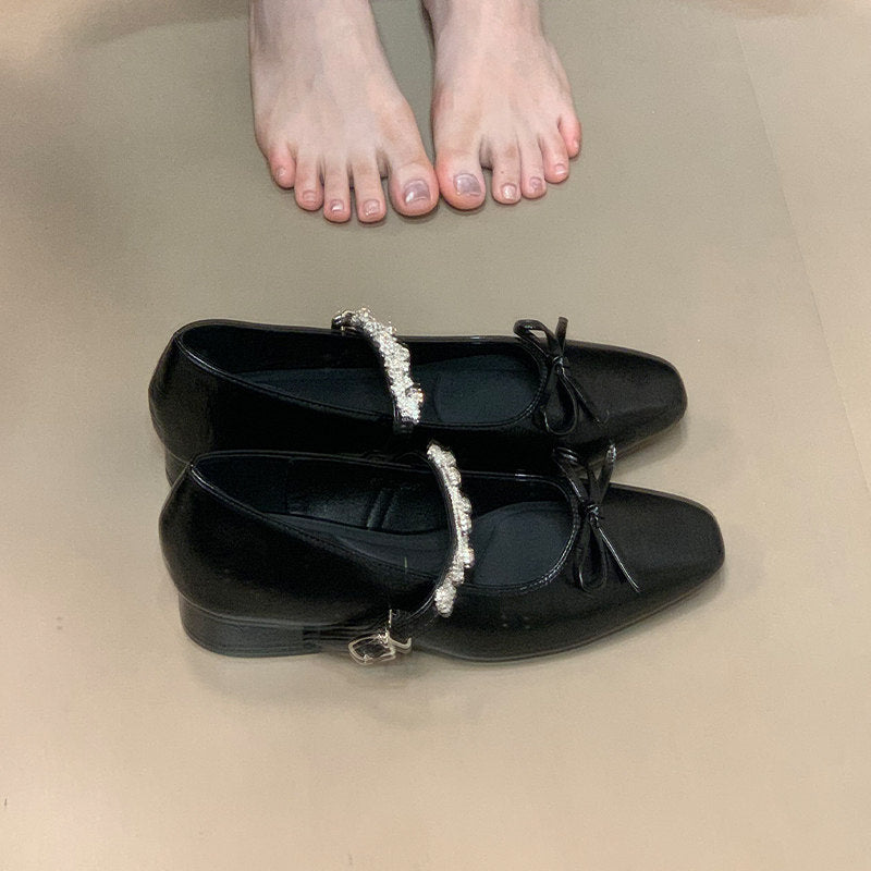 Damen Ballerinas mit eleganter Riemchenverzierung und schimmerndem Finish R&B