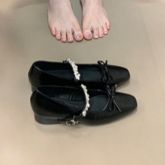 Damen Ballerinas mit eleganter Riemchenverzierung und schimmerndem Finish R&B