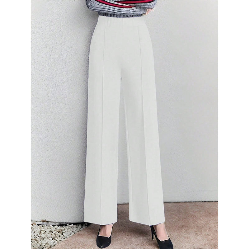Damen Hochtaillierte Palazzo-Hose mit seitlichen Falten R&B