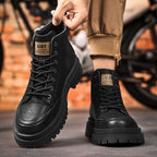 Damen Robuste Lederstiefeletten mit rutschfester Profilsohle und Warmfutter R&B