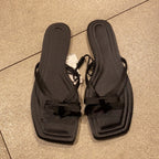 Damen Zehentrenner-Sandalen mit elegantem Schleifenakzent und rutschfester Sohle R&B
