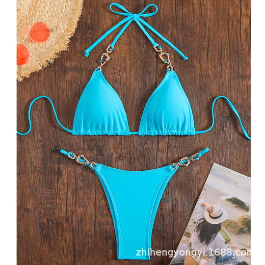 Damen Triangel-Bikini mit schimmernden Anhängern R&B