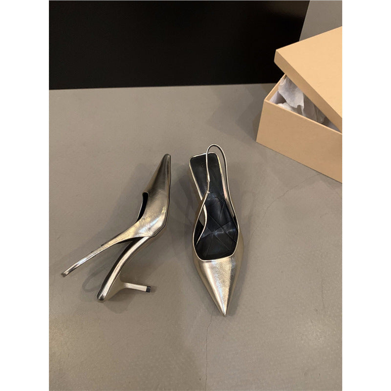 Damen elegante Slingback-Pumps mit schickem Metallic-Finish R&B