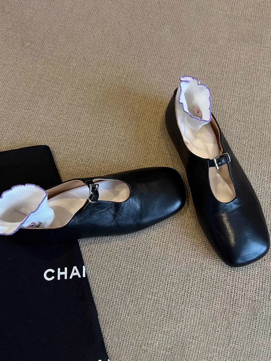 Damen elegante Mary Jane Schuhe mit modischem Riemen und weichem Leder R&B