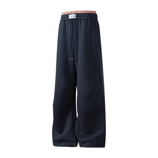 Herren weite Freizeithose aus atmungsaktivem Baumwollmix mit elastischem Bund und seitlichen Taschen R&B