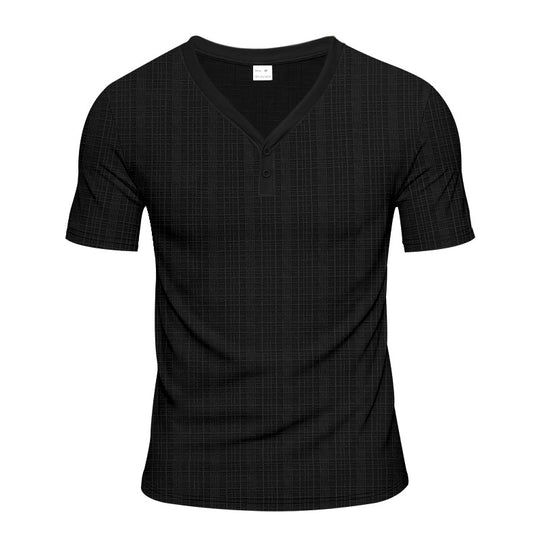Herren Kurzarm Henley-Shirt mit strukturiertem Design und praktischen Knopfdetails R&B