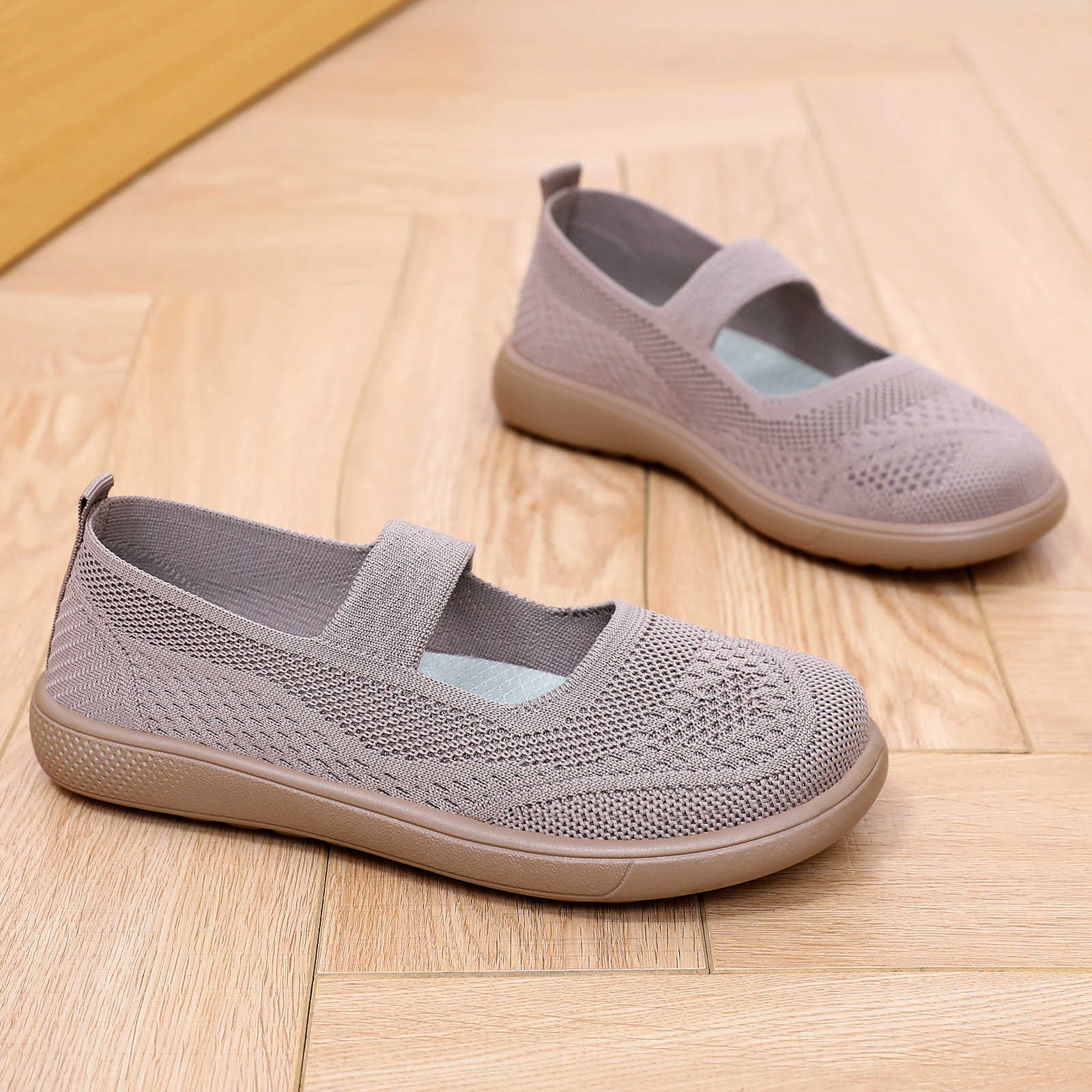 Damen Bequeme Slipper mit elastischem Riemen und atmungsaktivem Obermaterial R&B