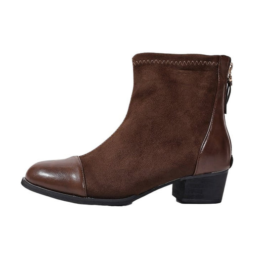 Damen elegante Stiefeletten aus weichem Wildleder mit modischen Akzenten R&B