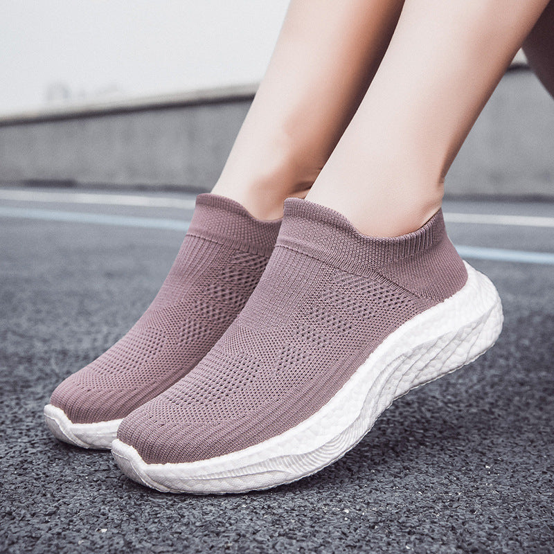 Damen Elastic Slip-On Sneakers mit atmungsaktivem Obermaterial