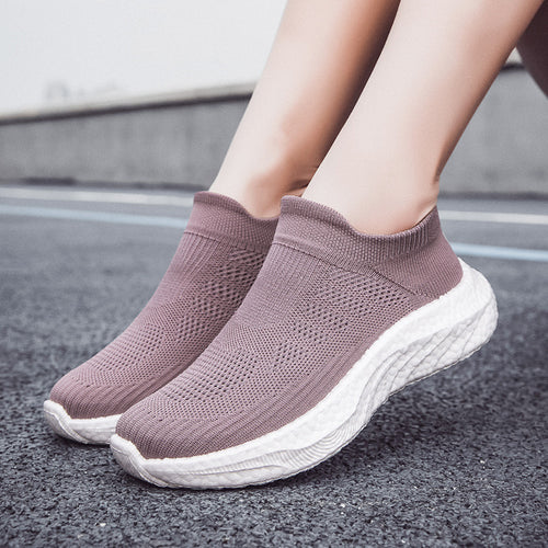 Damen Elastic Slip-On Sneakers mit atmungsaktivem Obermaterial R&B