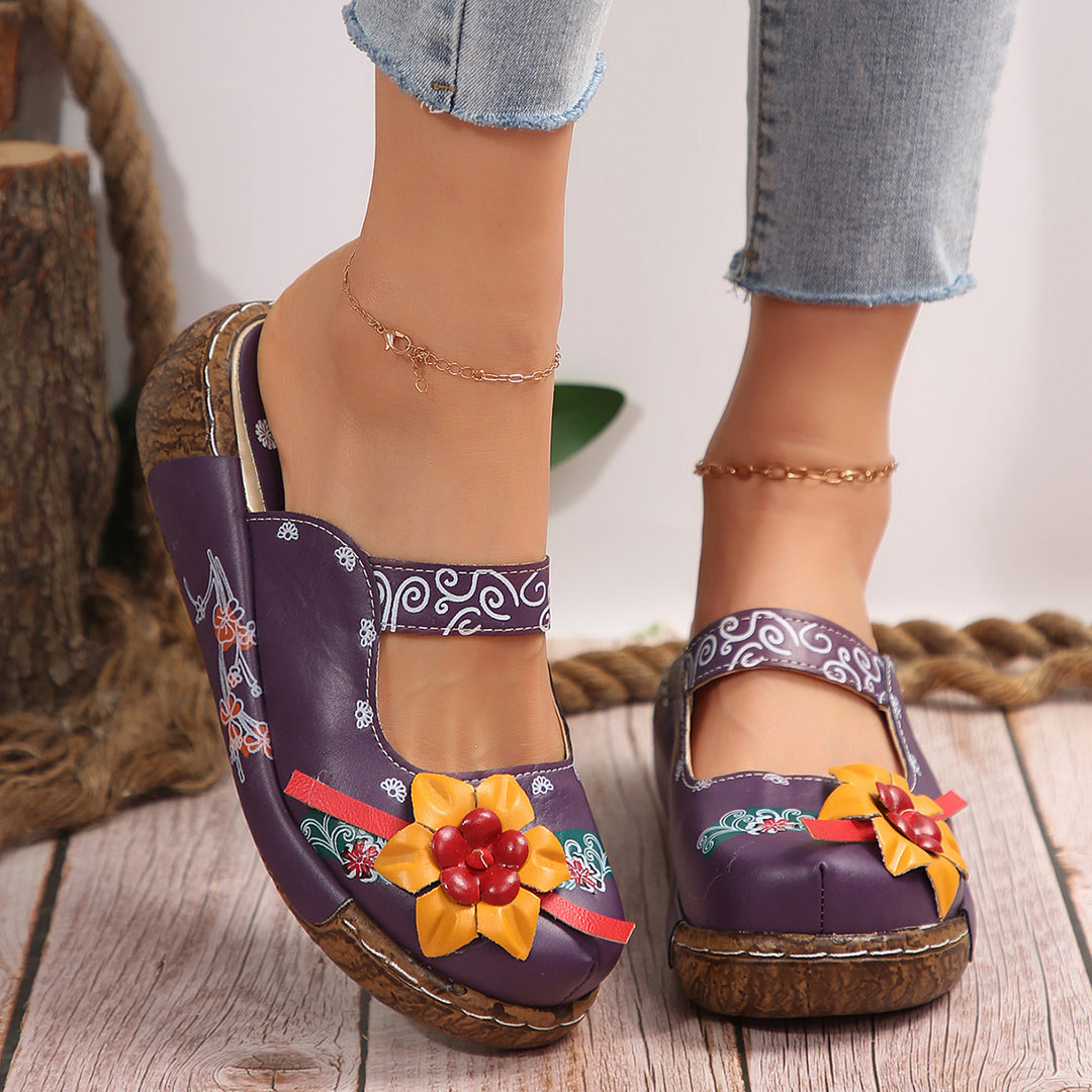 Damen Clogs mit floralem Design und komfortabler Sohle R&B